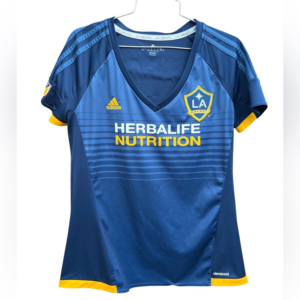 Women’s LA Galaxy Adidas Climalite Soccer Jersey Blue size L